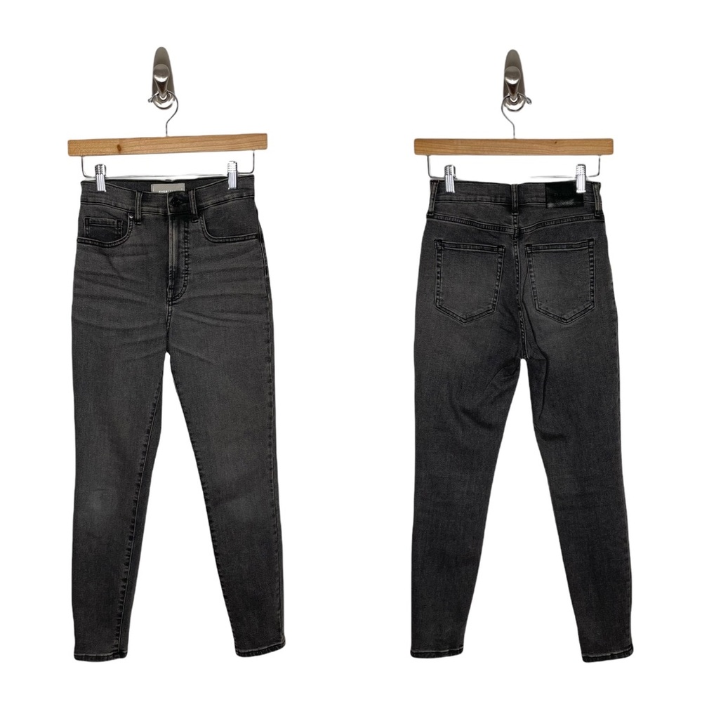 Everlane | The Authentic Stretch High Rise Cigarette Jeans Washed Black 26 Ankle